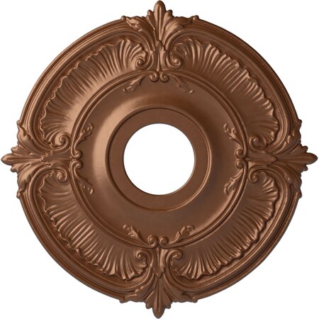 Attica Ceiling Medallion (Fits Canopies up to 5"), Hnd-Painted Polished Copper, 18"OD x 4"ID x 5/8"P